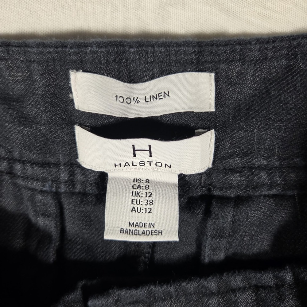 Halston Linen Pants Womens Size 8 Wide Leg Baggy - Picture 3 of 7